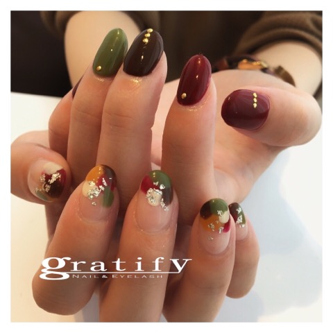 なかもず店 秋色ネイル