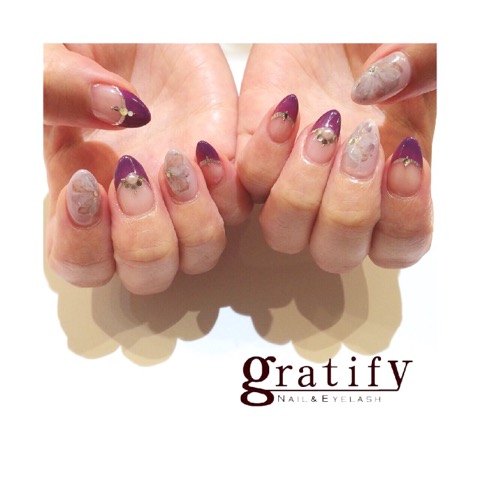 Gratify 水彩風お花ネイル
