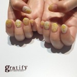 (梅田店)イエロー押し花nail