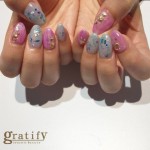 (梅田)オーロラ＆シェルnail