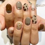 (梅田)レオパード×ミラーネイル