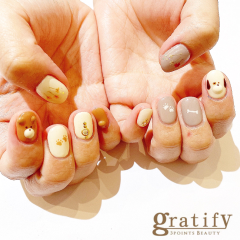 Gratify 秋カラーゆるふわネイル Gratify 秋カラーゆるふわネイル