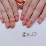 (gratify)シンプルカラーに先端ミラーネイル
